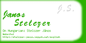 janos stelczer business card