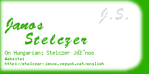 janos stelczer business card